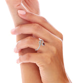 aquarius zodiac ring with natural red garnet